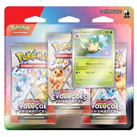 Blister Triplo (E&V 8.5) - Evoluções Prismáticas (Leafeon) - Pokémon Tcg