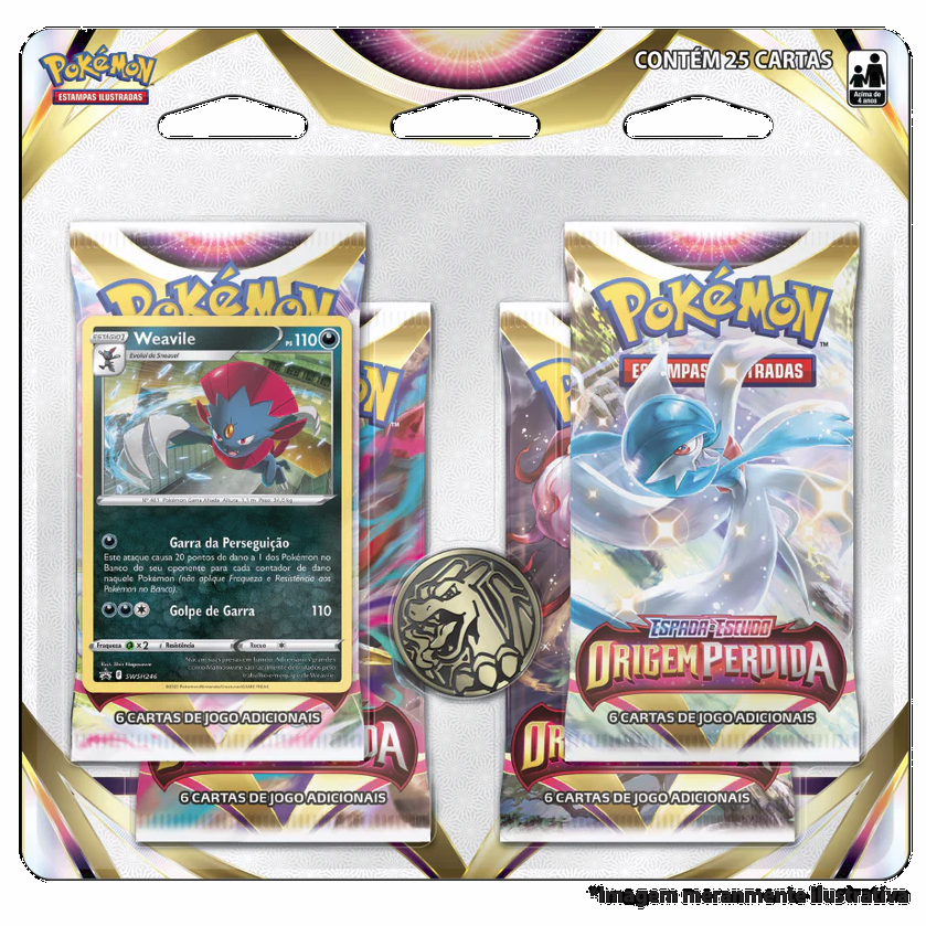 Blister Quádruplo (Espada & Escudo 11) - Origem Perdida (Weavile) - Pokémon Tcg