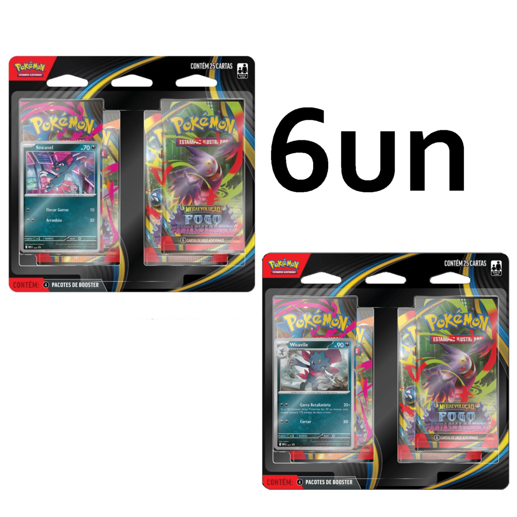 Kit 6un Blister Quádruplo (Fogo Fantasmagórico) - Pokémon Tcg (20% off)