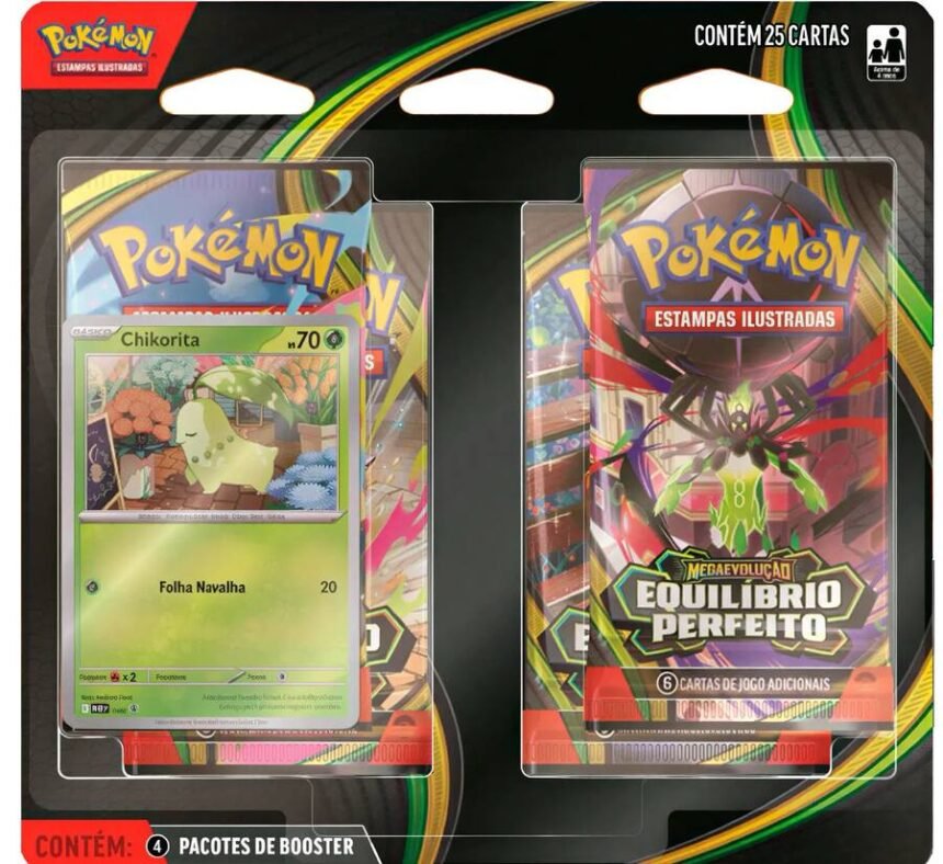 Blister Quádruplo (Chikorita) - Equilíbrio Perfeito - Pokémon Tcg