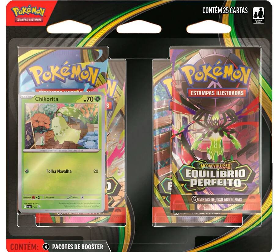 Blister Quádruplo (Chikorita) - Equilíbrio Perfeito - Pokémon Tcg