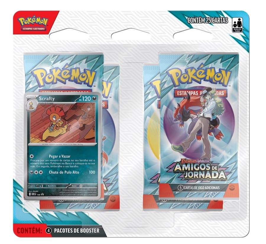 Blister Quadruplo (E&V 9) - Amigos De Jornada (Scrafty) - Pokémon Tcg
