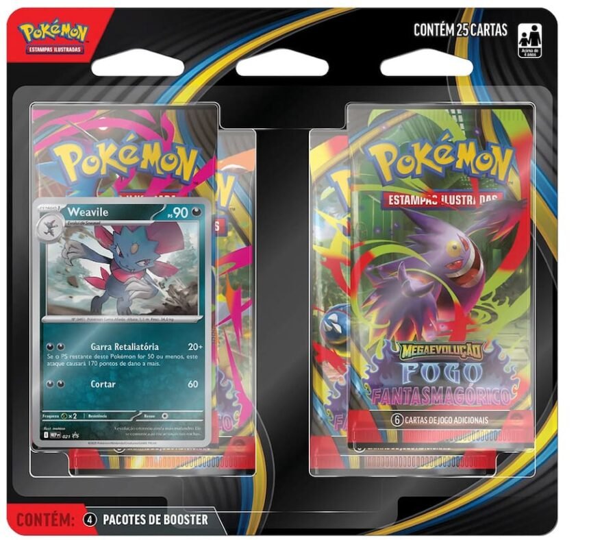 Blister Quádruplo - Fogo Fantasmagórico (Weavile) - Pokémon Tcg