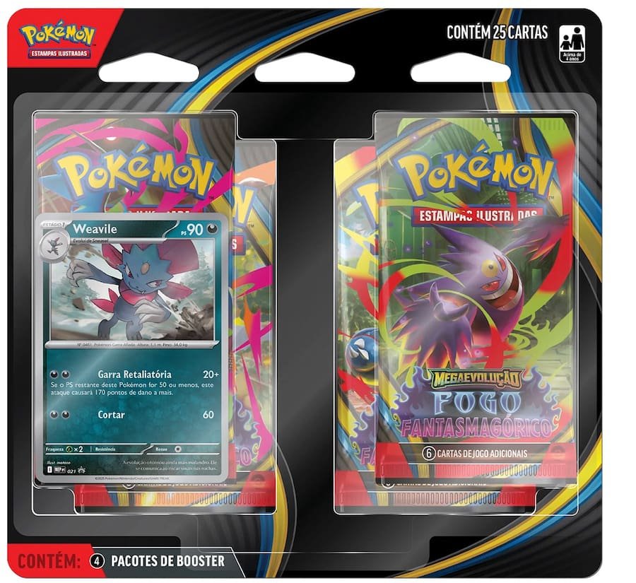 Blister Quádruplo - Fogo Fantasmagórico (Weavile) - Pokémon Tcg