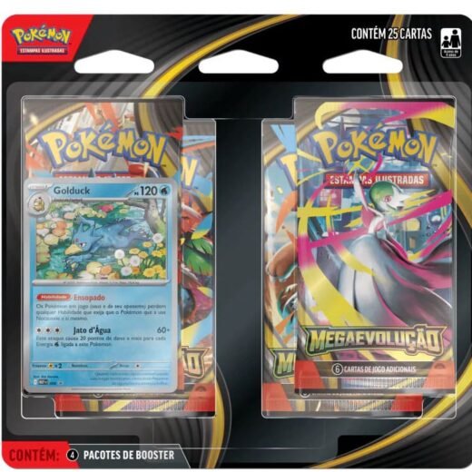 Blister Quádruplo (Meg) - Mega Evolução I (Golduck) - Pokémon Tcg