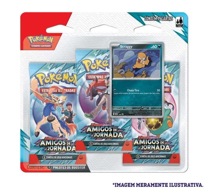 Blister Triplo (E&V 9) - Amigos de Jornada (Scraggy) - Pokémon Tcg