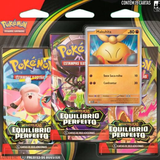 Blister Triplo (Makuhita) - Equilíbrio Perfeito - Pokémon Tcg