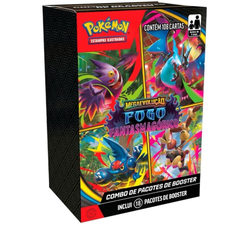 Combo Box 18x Booster - Fogo Fantasmagórico - Pokémon Tcg